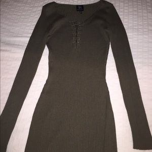 Fitted Olive Green Dress